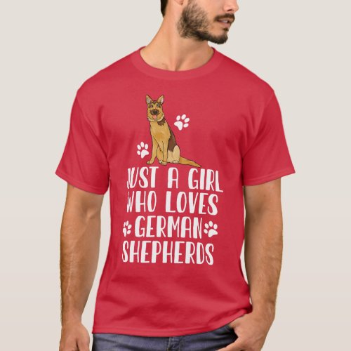Just A Girl Who Loves German Shepherds T_Shirt