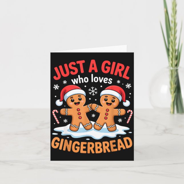 Just A Girl Who Loves Gingerbread Cute Christmas O Card (Front)
