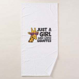 Just a Girl Who Loves Giraffes _3 Bath Towel