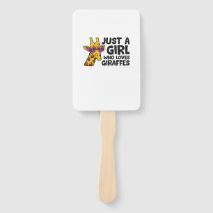 Just a Girl Who Loves Giraffes _3 Hand Fan