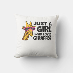 Just a Girl Who Loves Giraffes _3 Throw Pillow
