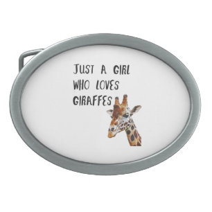 Just A Girl Who Loves Giraffes Cute Animal Giraffe Belt Buckle