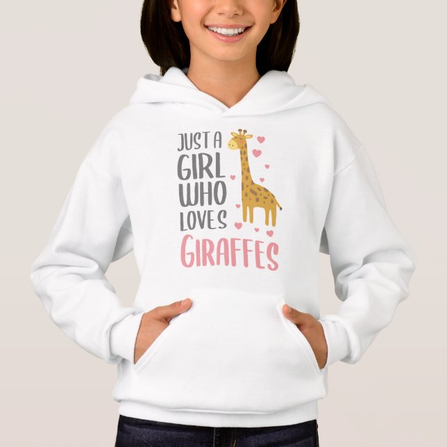 Just a Girl Who Loves Giraffes Gift Girl Hoodie (Front)