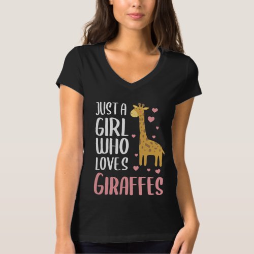 Just a Girl Who Loves Giraffes Gift Girl T_Shirt