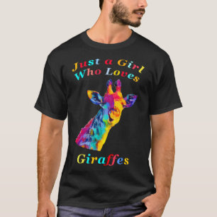 Just a Girl Who Loves Giraffes in Rainbow Colors G T-Shirt