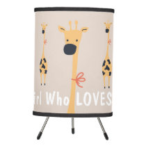 Just A Girl Who Loves Giraffes Modern Nursery Lamp