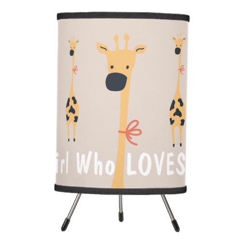 Just A Girl Who Loves Giraffes Modern Nursery Lamp