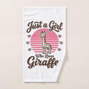 Just a Girl Who Loves Giraffes Vintage Shirt Desig Hand Towel