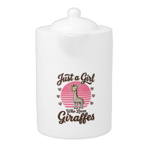Just a Girl Who Loves Giraffes Vintage Shirt Desig Teapot