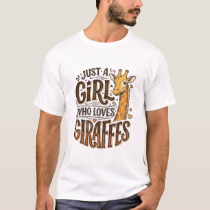 Just a Girl Who Loves Giraffes Vintage T-Shirt Des