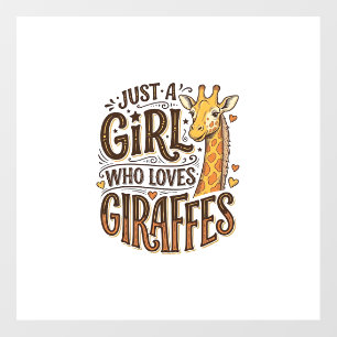 Just a Girl Who Loves Giraffes Vintage T-Shirt Des Floor Decals