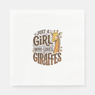 Just a Girl Who Loves Giraffes Vintage T-Shirt Des Napkins