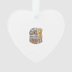 Just a Girl Who Loves Giraffes Vintage T-Shirt Des Ornament