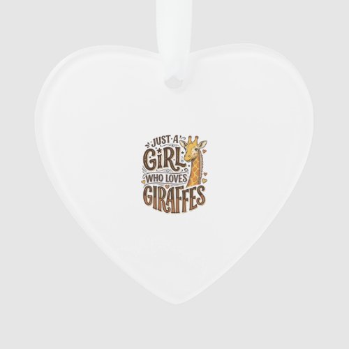 Just a Girl Who Loves Giraffes Vintage T-Shirt Des Ornament