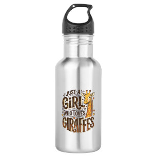 Just a Girl Who Loves Giraffes Vintage T-Shirt Des Stainless Steel Water Bottle