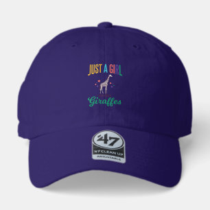 Just a Girl Who Loves Giraffes Vintage Vector Desi 47 Brand Hat