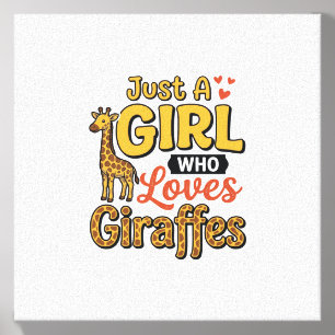 Just A Girl Who Loves Giraffes Vintage Vector Desi Canvas Photo Tile