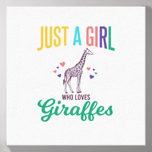 Just a Girl Who Loves Giraffes Vintage Vector Desi Canvas Photo Tile