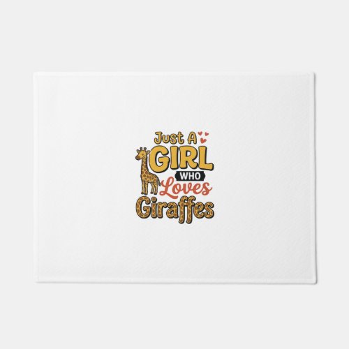 Just A Girl Who Loves Giraffes Vintage Vector Desi Doormat