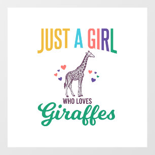 Just a Girl Who Loves Giraffes Vintage Vector Desi Floor Decals