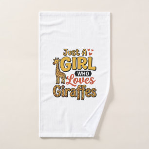 Just A Girl Who Loves Giraffes Vintage Vector Desi Hand Towel