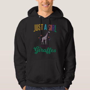 Just a Girl Who Loves Giraffes Vintage Vector Desi Hoodie