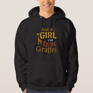 Just A Girl Who Loves Giraffes Vintage Vector Desi Hoodie