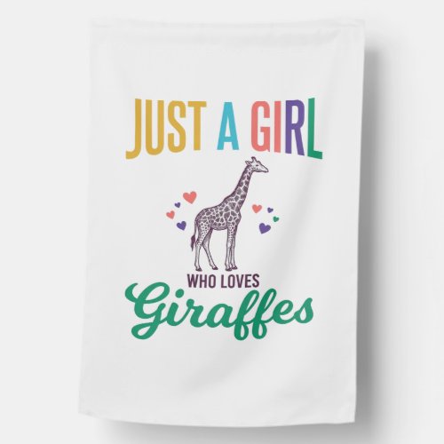 Just a Girl Who Loves Giraffes Vintage Vector Desi House Flag