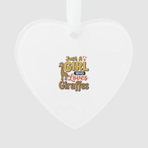 Just A Girl Who Loves Giraffes Vintage Vector Desi Ornament