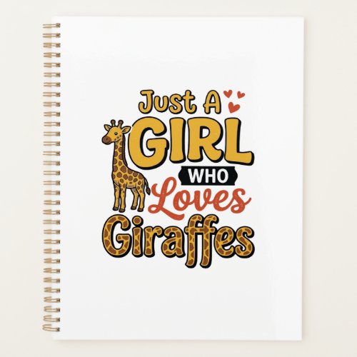Just A Girl Who Loves Giraffes Vintage Vector Desi Planner