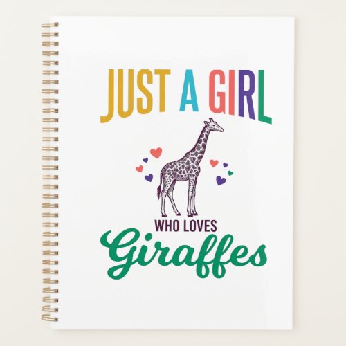 Just a Girl Who Loves Giraffes Vintage Vector Desi Planner