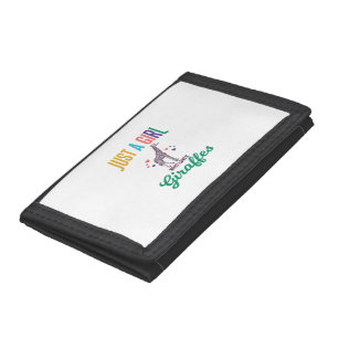 Just a Girl Who Loves Giraffes Vintage Vector Desi Tri-fold Wallet