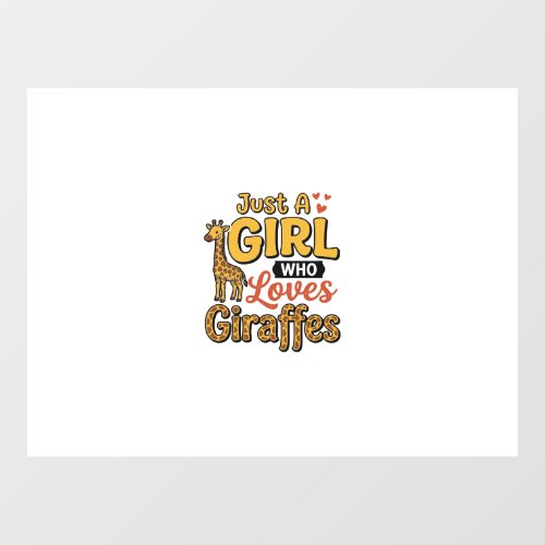 Just A Girl Who Loves Giraffes Vintage Vector Desi Window Cling