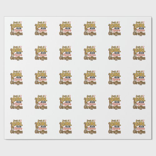 Just A Girl Who Loves Giraffes Vintage Vector Desi Wrapping Paper