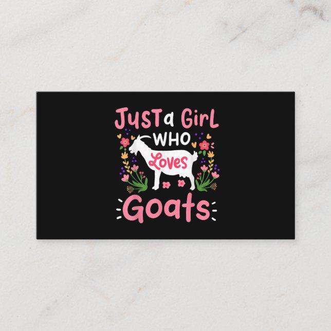 Just A Girl Who Loves Goats Business Card (Front)
