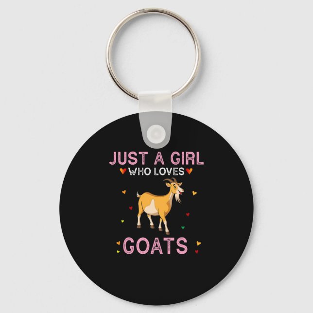 Just a Girl Who Loves Goats - Cute Goats Lover Keychain (Front)