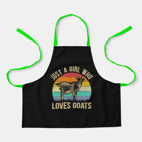 Just a Girl Who Loves Goats Cute Vintage Goat Girl Apron