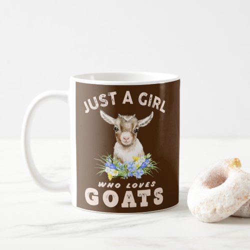 Just a girl who loves goats cute watercolor goat  coffee mug
