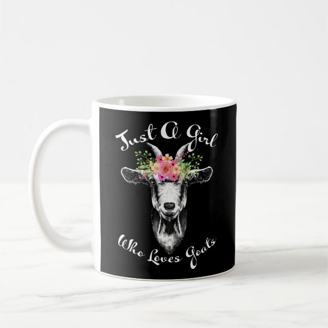 Just a Girl who loves Goats Farmer Women Goat Coffee Mug (Left)