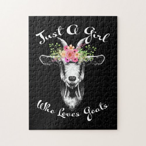 Just a Girl who loves Goats Farmer Women Goat Jigsaw Puzzle