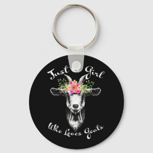 Just a Girl who loves Goats Farmer Women Goat Keychain