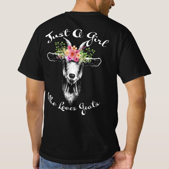 Just a Girl who loves Goats Farmer Women Goat T-Shirt (Back)