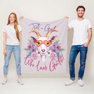 Just a Girl Who Loves Goats GetYerGoat™ Fleece Blanket