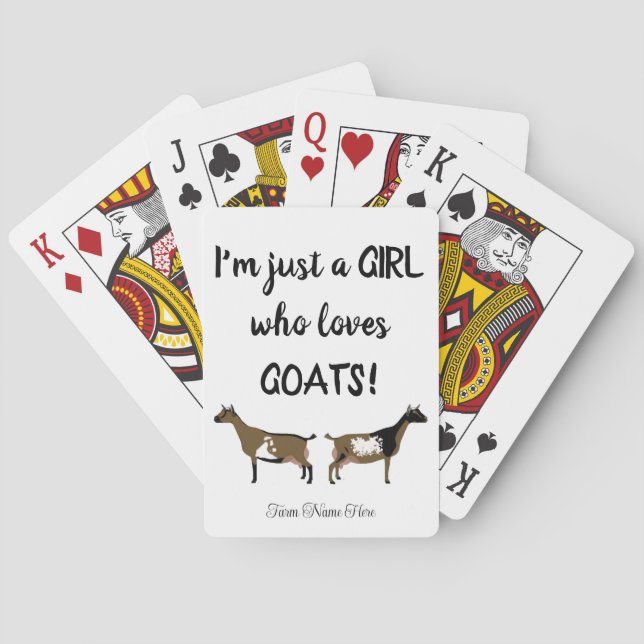 Just A girl who loves goats - Nigerian Dwarf Goat Poker Cards (Back)