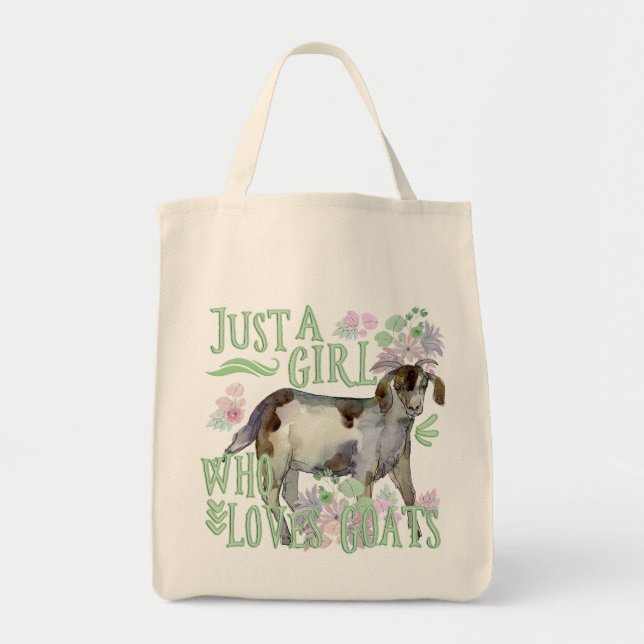 Just a Girl Who Loves Goats Tote Bag (Front)