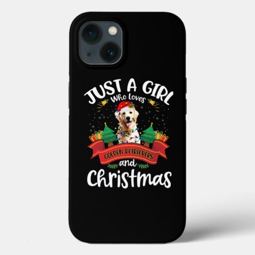 Just A Girl Who Loves Golden Retriever Christmas iPhone 13 Case