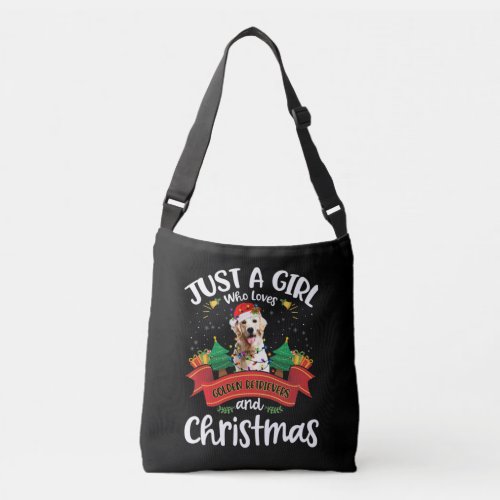 Just A Girl Who Loves Golden Retriever Christmas Crossbody Bag