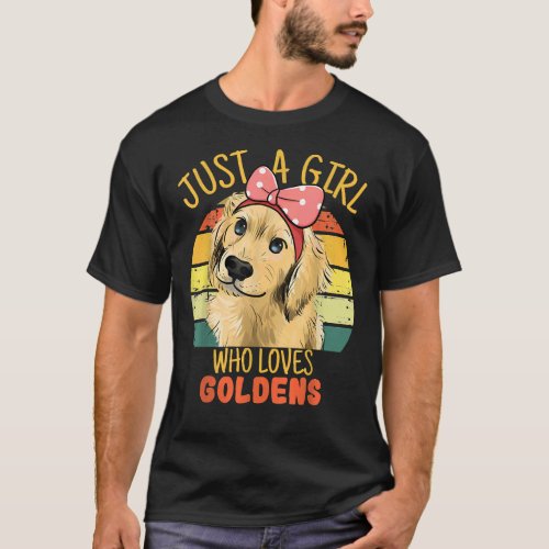 Just A Girl Who Loves Golden Retriever Dog Teen T_Shirt