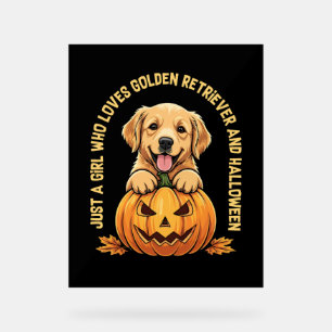 Just a Girl Who Loves Golden Retrievers Acrylic Sign