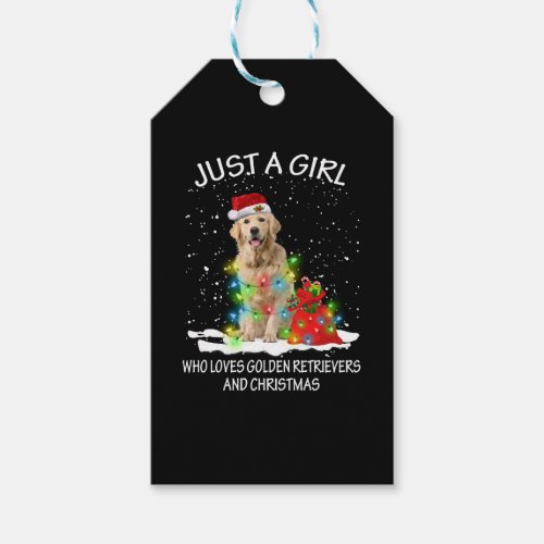 Just A Girl Who Loves Golden Retrievers Christmas Gift Tags